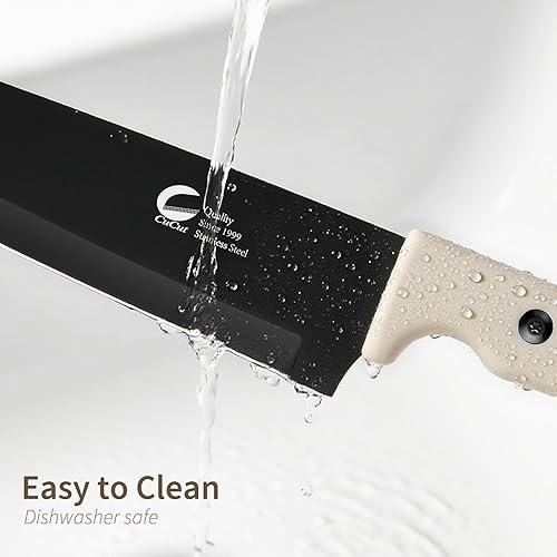 Miniatura 7 de Juego de cuchillos de cocina de 12 piezas, con revestimiento antiadherente con 6 protectores de cuchilla, remaches dobles, apto para lavavajillas,