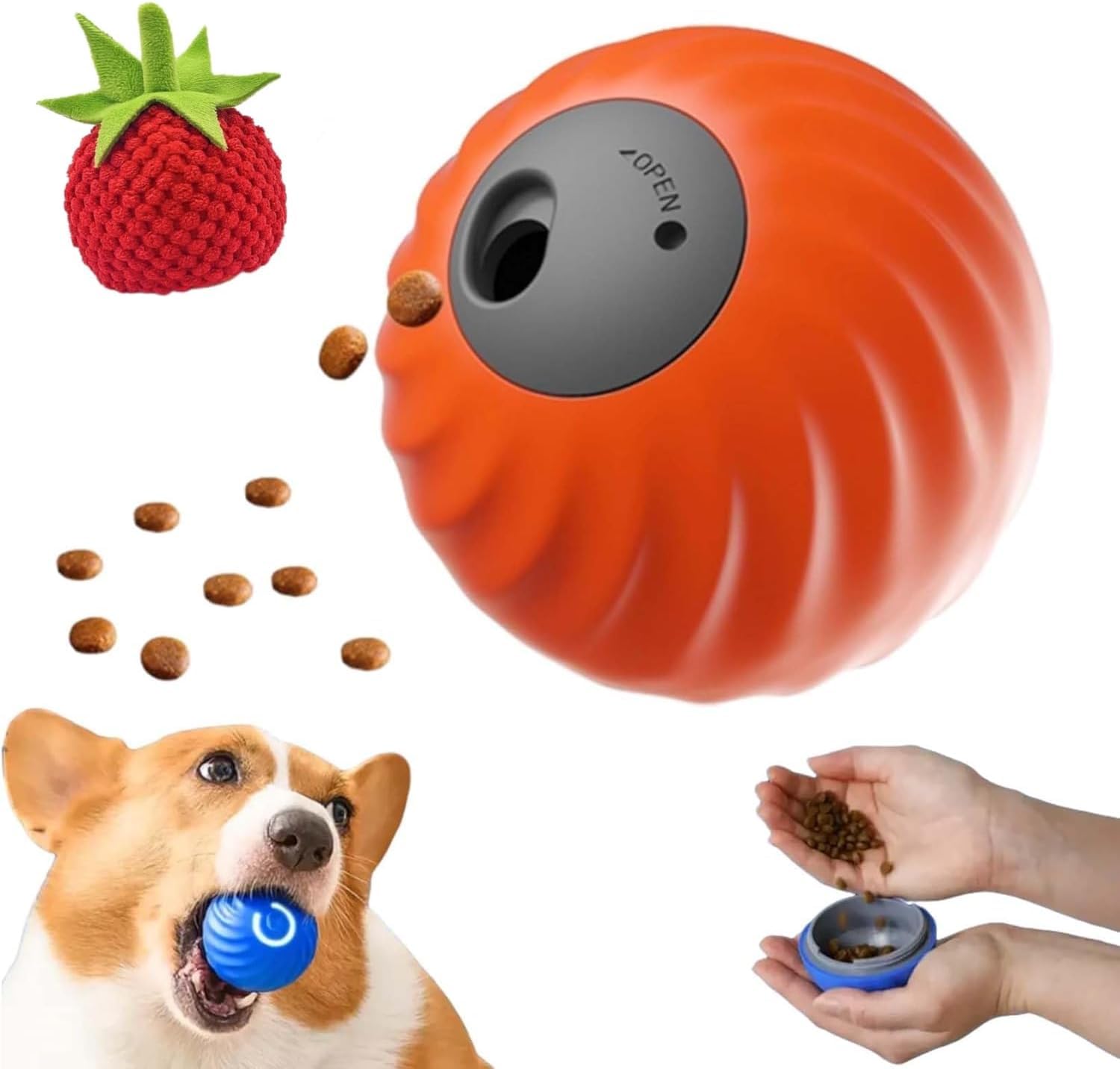zoomie 2.0 buddy, interactive dog toys, treat dispensing dog puzzle toy for small, medium, large – dogs, enrichment toys fun toys to keep them busy indoors or outdoors (orange)