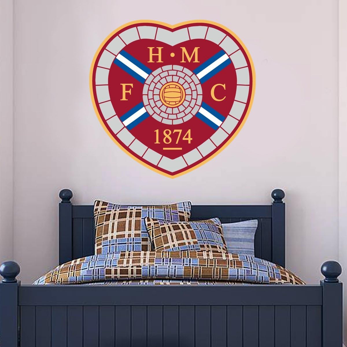 Beautiful Game Heart Of Midlothian F.c. Wall Sticker Hearts Mural Wall Art Sticker (120Cm Width X 120Cm Height)