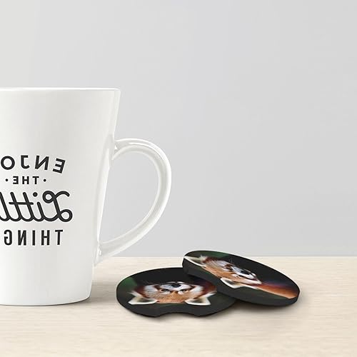 Miniatura 5 de 2 posavasos para automóvil, diseño de panda rojo, universal, antideslizante, con muesca de dedo, impermeable, para automóvil, SUV, camión