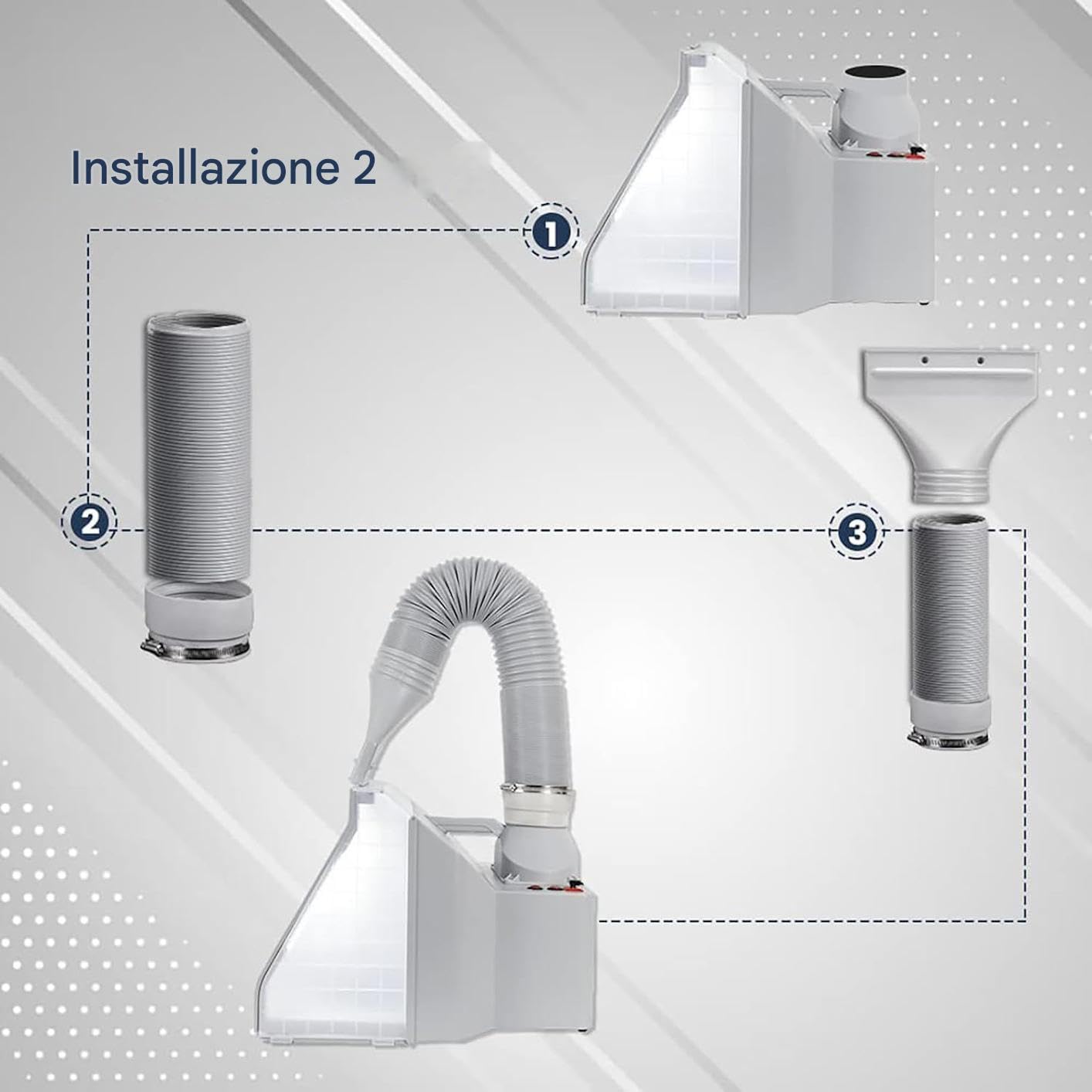 Kit Di Ventilazione Per Finestra Per Climatizzatore Portatile,Kit Di Canalizzazione Per Condizionatori Portatili - Adattatore Di Prolunga Per Ambiente Casa Appartamento Ufficio