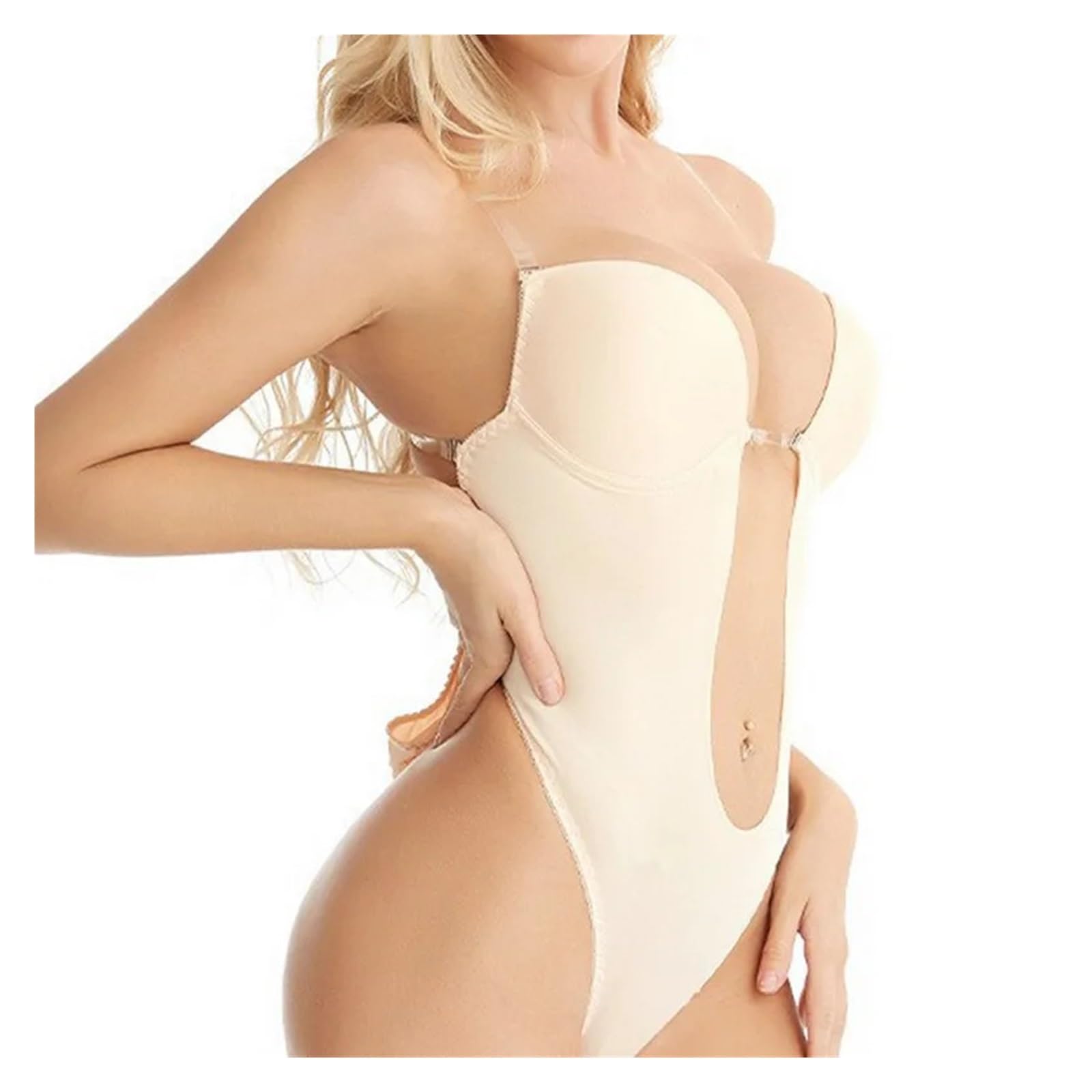 LYGXWJFC Body Modellante Senza Schienale da Donna, Perizoma Senza Cuciture, Body in Pizzo, Scollo Profondo a V, per Intimo da Donna con Schiena Bassa