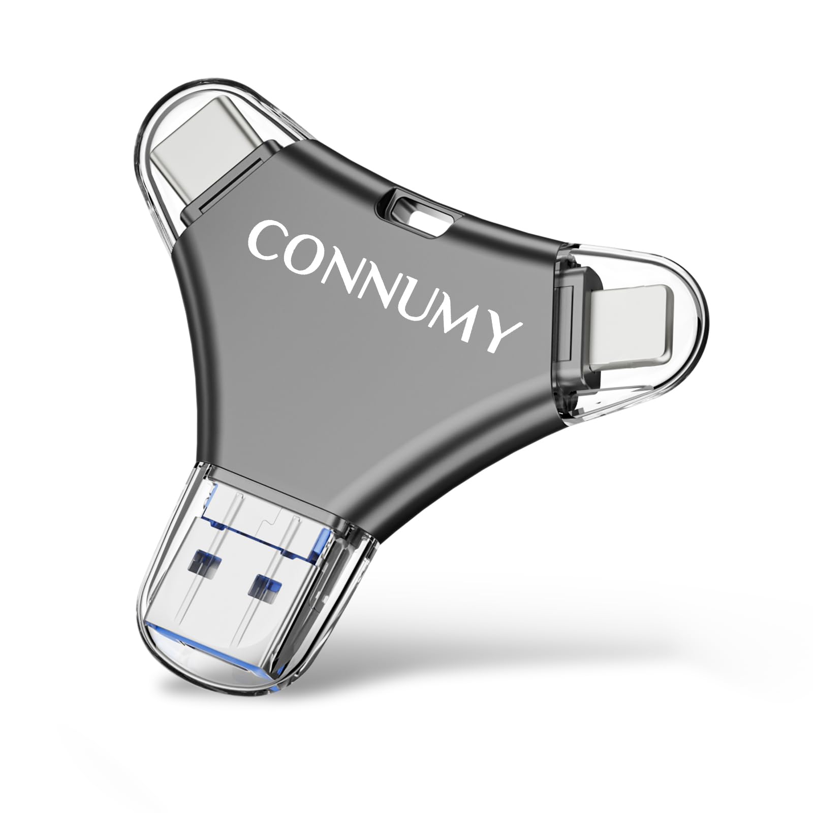 Pendrive 256GB para iPhone,Memoria Externa para iPhone/Pad/Android/PC,4 en 1 Memoria USB Copia de Seguridad de Fotos/Vídeos Sin Aplicación.