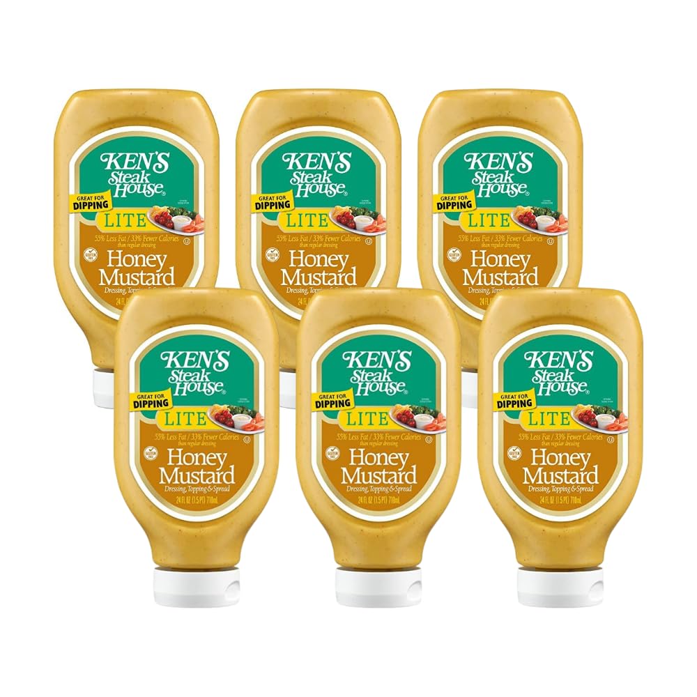 Ken's Steak House Lite Honey Mustard Dressing Honey Mustard, 24 Ounce (Pack of 6)