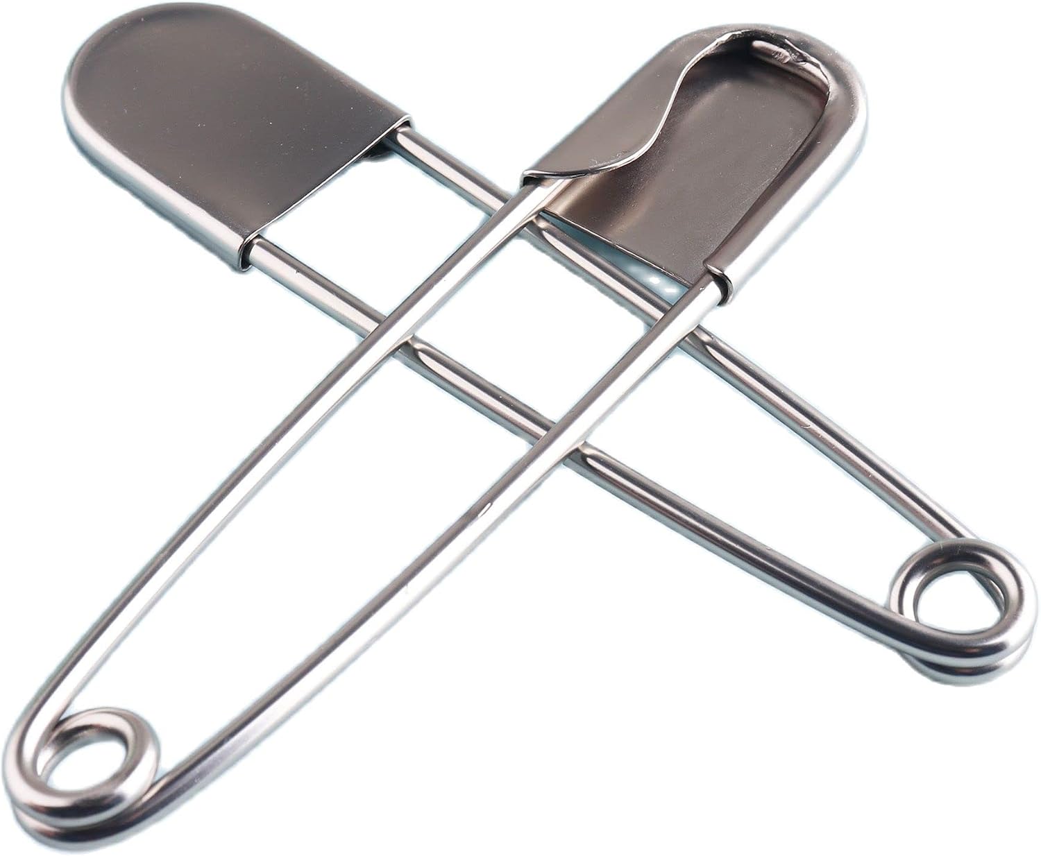Large Safety pins， 2Pcs 108/128mm Matte Silver Pins, Shawl Pins Pins Brooch Pins Laundry Pins Kilt Pin Back Blanket Making Findings(108mm)