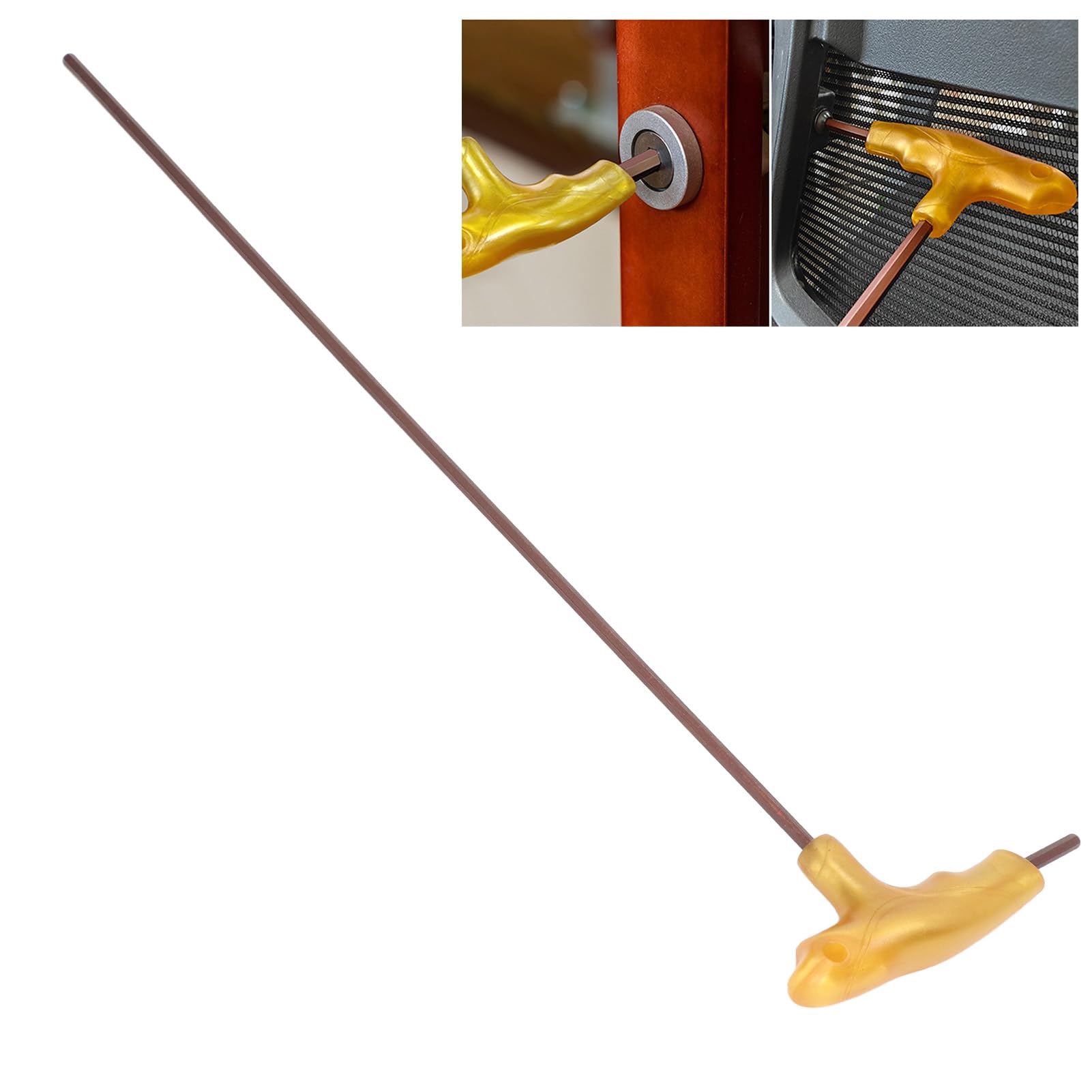 Fyearfly Llave Hexagonal de Mango en T de 4 mm, Llave Hexagonal Llave de Bastón Barra de 400 mm de Largo Cómoda Llave de Fijación de Acero Aleado, para Reparación de Mantenimiento (4mm)