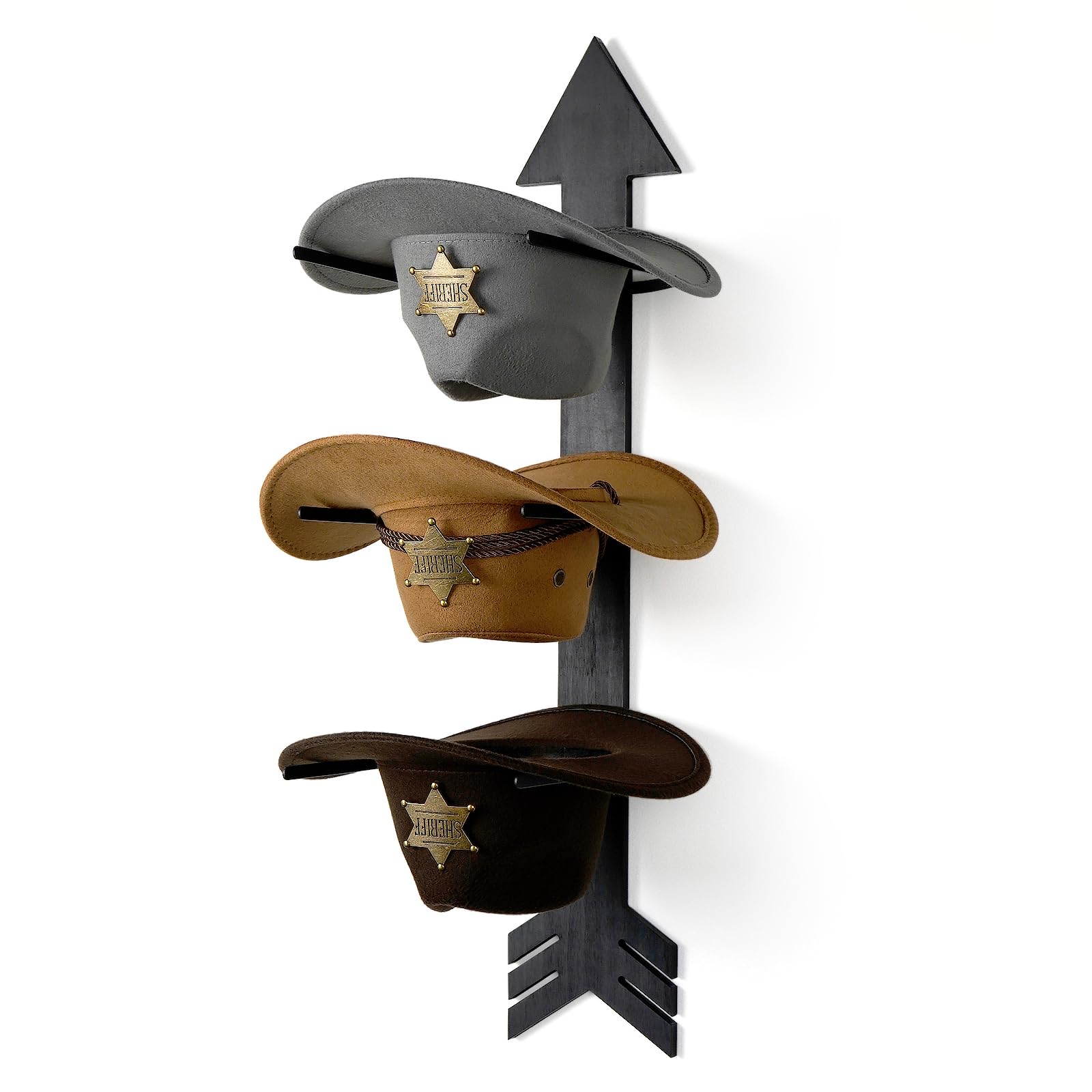 HYDERMUS Cowboy Hat Organizer for Wall Rustic Wood Arrow Design Hat