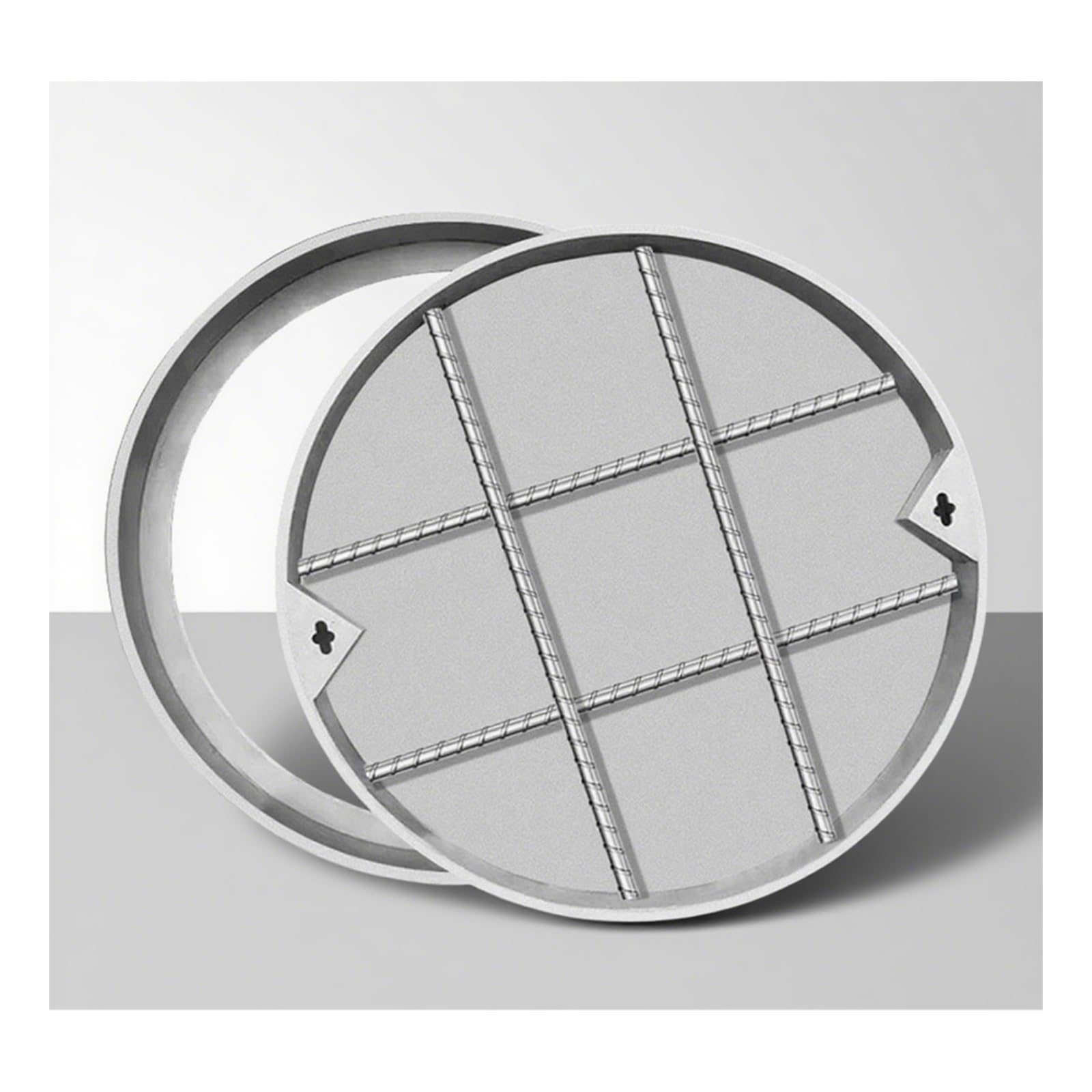 Manhole Covers, Internal Steel Reinforcement Structure Improves Bearing Capacity and Compressive Strength(80 * 80 * 5cm/31.4 * 31.4 * 1.96in)