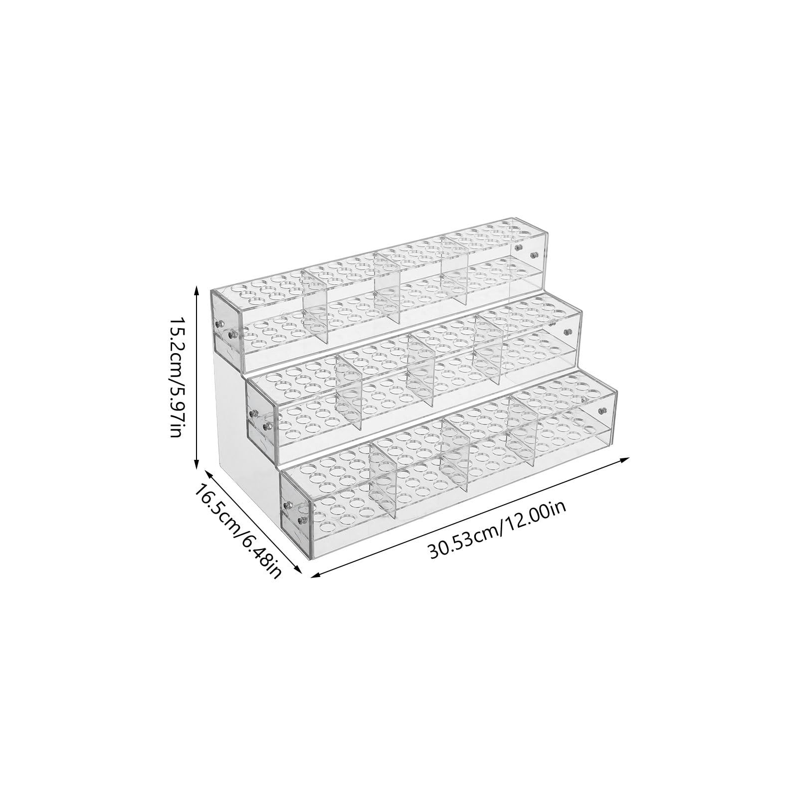 INOOMP Soporte para Bolígrafos y Brochas de Maquillaje en Acrílico Transparente, Expositor de Escritorio Diseño Escalonado de 3 Niveles, Organizador de Utensilios Creativos