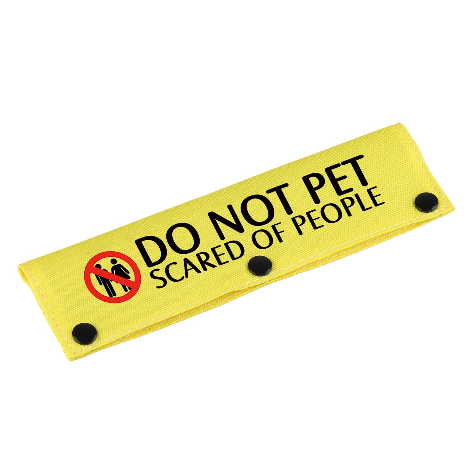 Funny Dog Leash Sleeve Do Not Pet Scared of People Dog Leash Wrap Sleeve Alert Tag Pet Birthday Gift (Scared of People-YE Sleeve)