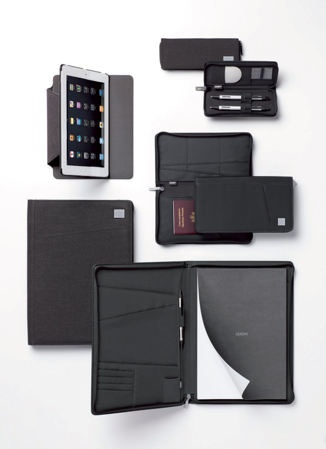 LEXON A4ドキュメントホルダー、ボールペン、A4サイズメモ帳付き LEXON