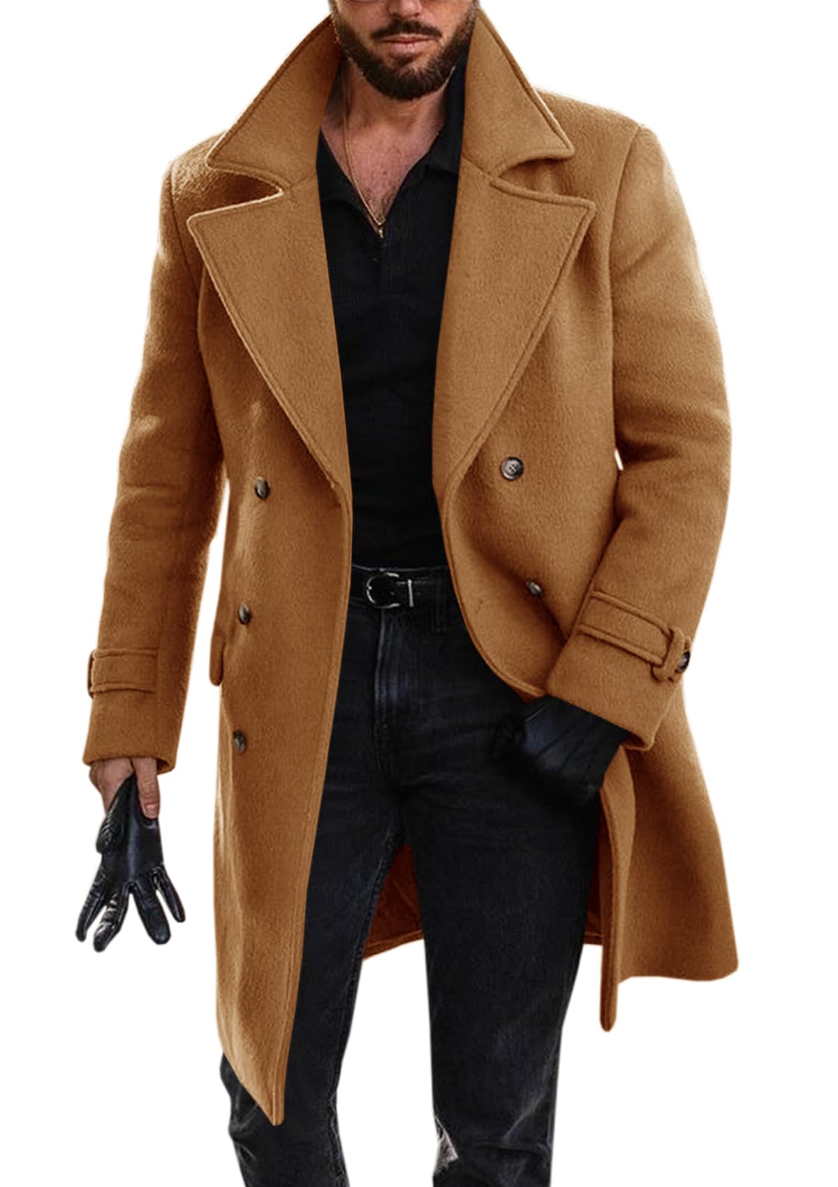 Peacoat Jacket Kenneth Cole Men's Double Breasted Wool Blend  display picture 1