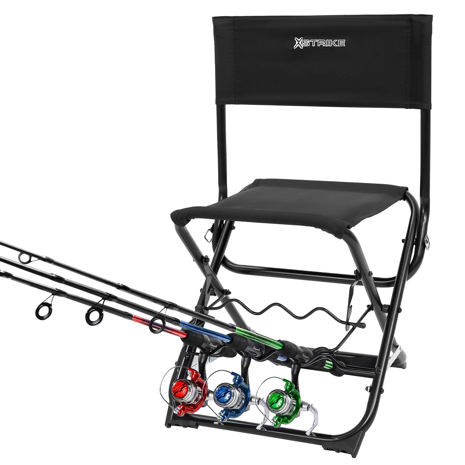 X Strike Fishing Chairs with Rod Holder Outdoor Folding Fishing Stool