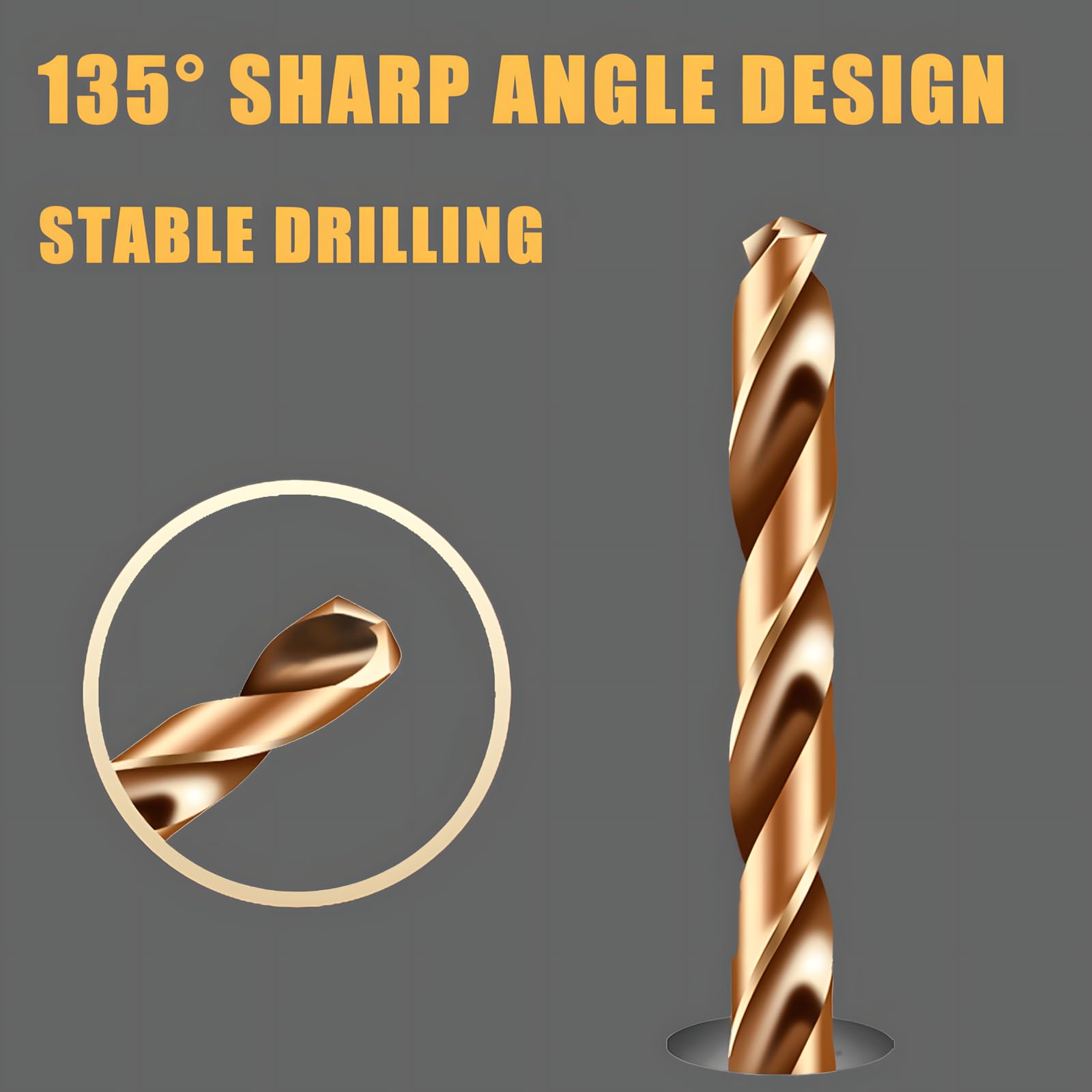 Forets hélicoïdaux extra longs M35 en cobalt HSS, 10,5 mm x 300 mm, forets à tige droite à pointe fendue à 135° pour percer des trous profonds sur l'acier inoxydable, la fonte, le métal dur