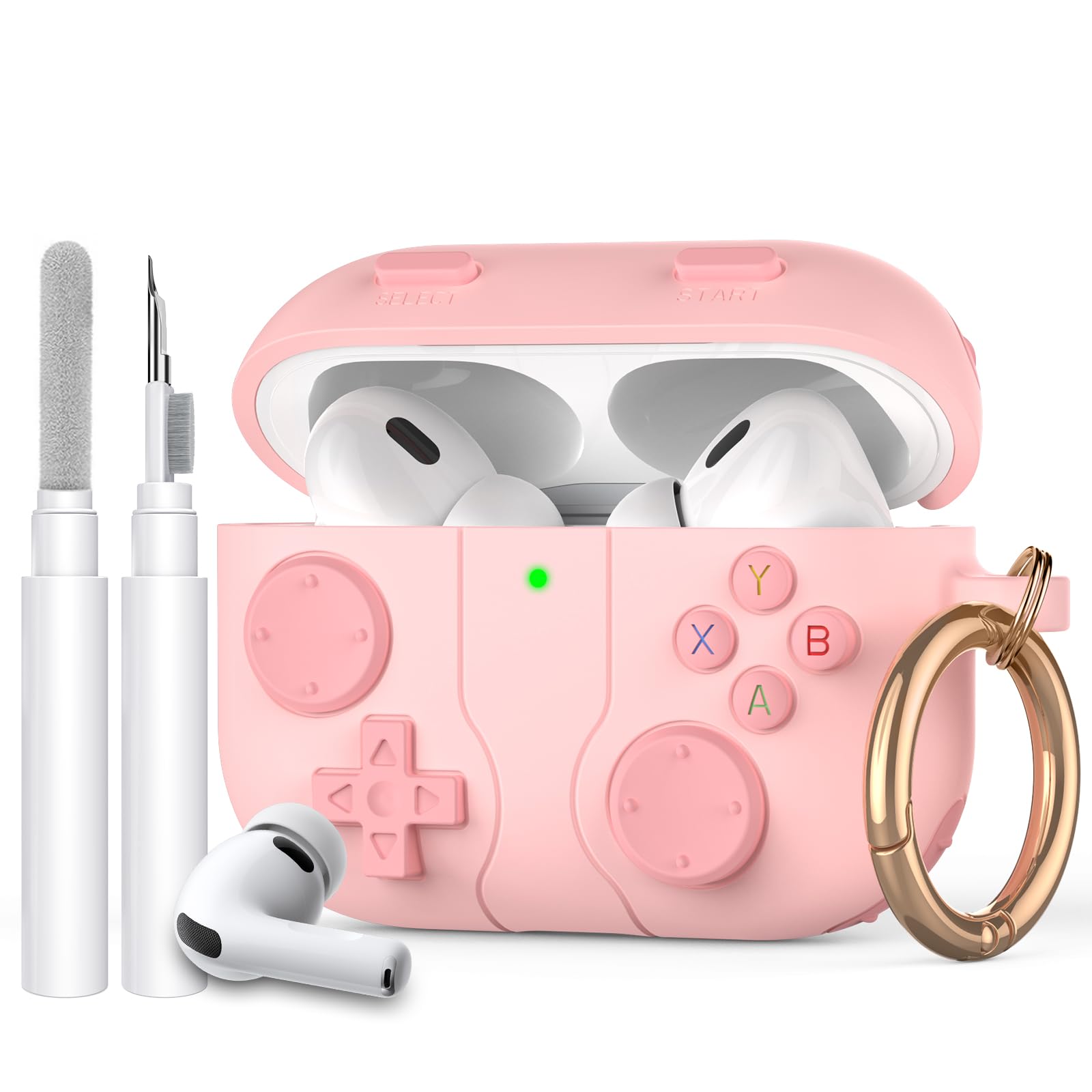 AhaStyle Custodia per AirPods Pro 3 con kit di pulizia Design retrò ispirato alle console portatili per AirPods Pro 3a generazione 2025 Custodia in morbido silicone protettivo