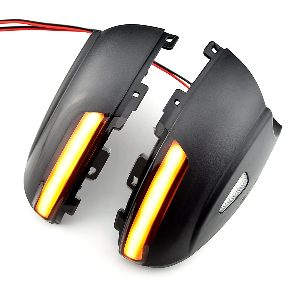 QKLsudua 2pcs Dynamic Sequential Blink Compatible with VW Ti-guan MK1 I 2008-2016, Sha-ran 2012 2018, Yeti 2013-2018 LED Side Mirror Turn Signal Light Assembly