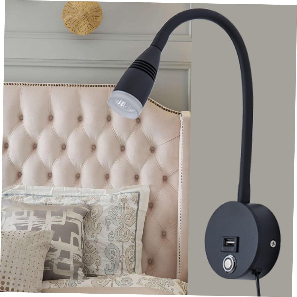 Led Reading Wall Sconce 3 Levels Bedside Lamp Wall Mount Soft Tube Us Plug