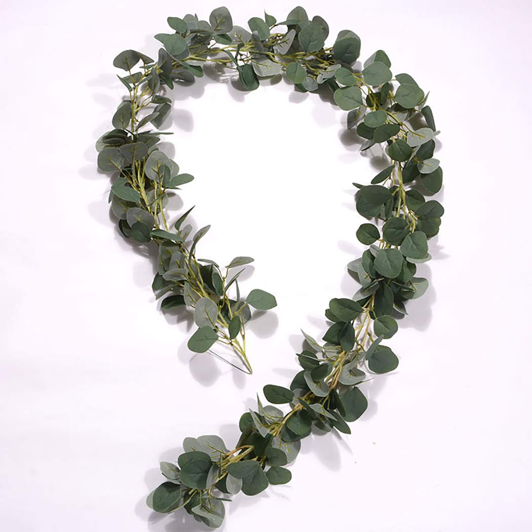 Vegetaux Artificiels Decoration De La Maison Napravi Rs Volwco 2m 6 6ft Vignes Artificielles Deucalyptus Guirlande De Feuilles Vertes Pour Decor De Mur De Mariage Arc De Toile De Fond Vert