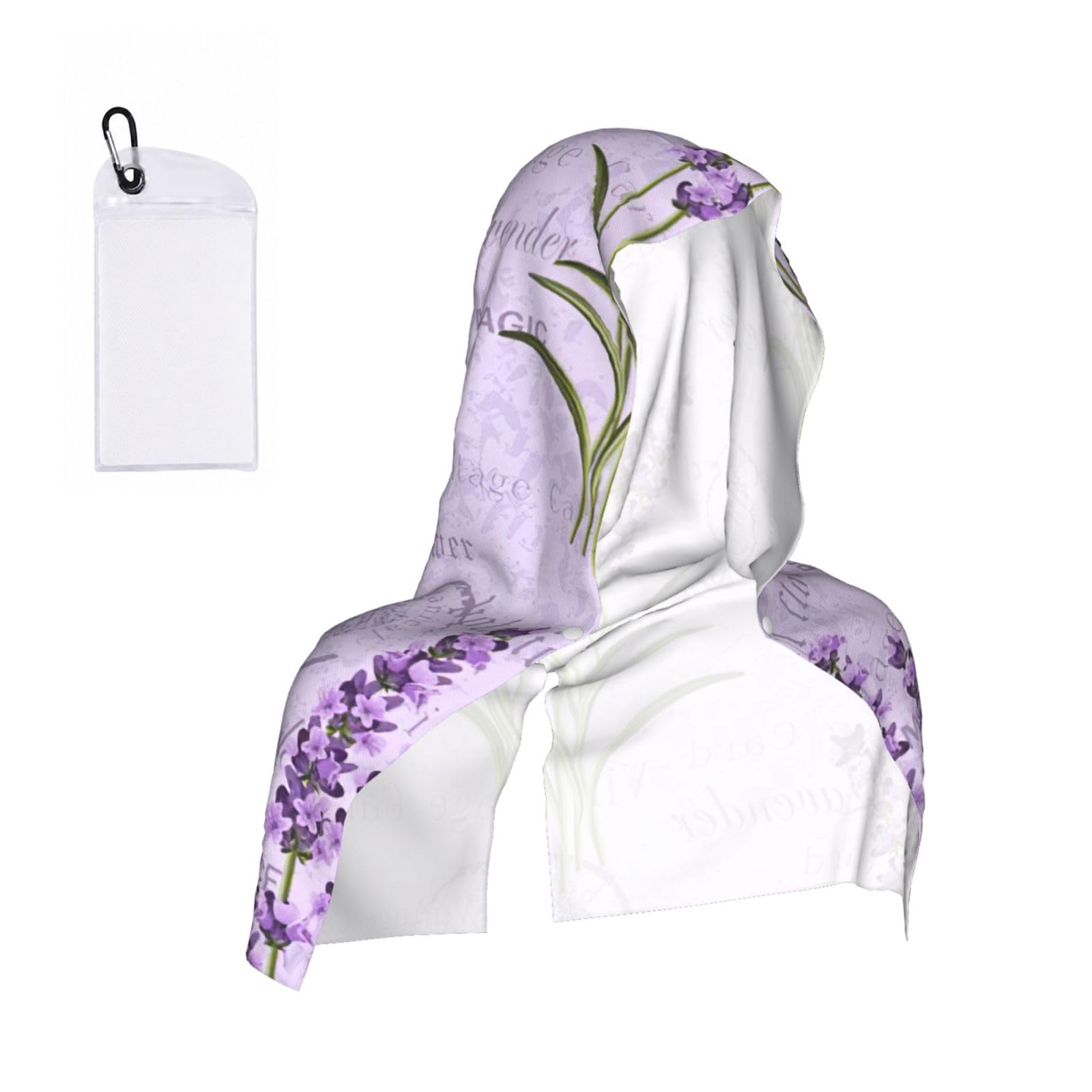 ZYJHYY Lavender Stamp Print Unisex Swimming Towel Practical Camping Towel Skin-Friendly Cooling Towel For Workout Training