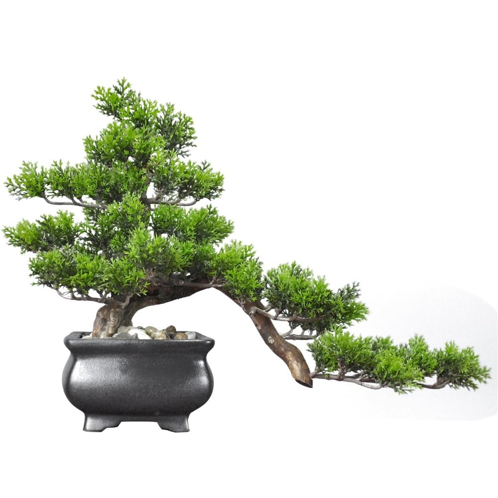 TEESONG Bonsai Tree Pot for Fake Tree Simulation Greenery Bonsai Cypress Welcome Pine Plant Crafts Ornaments Home Model Room Decorations Greenery Decor