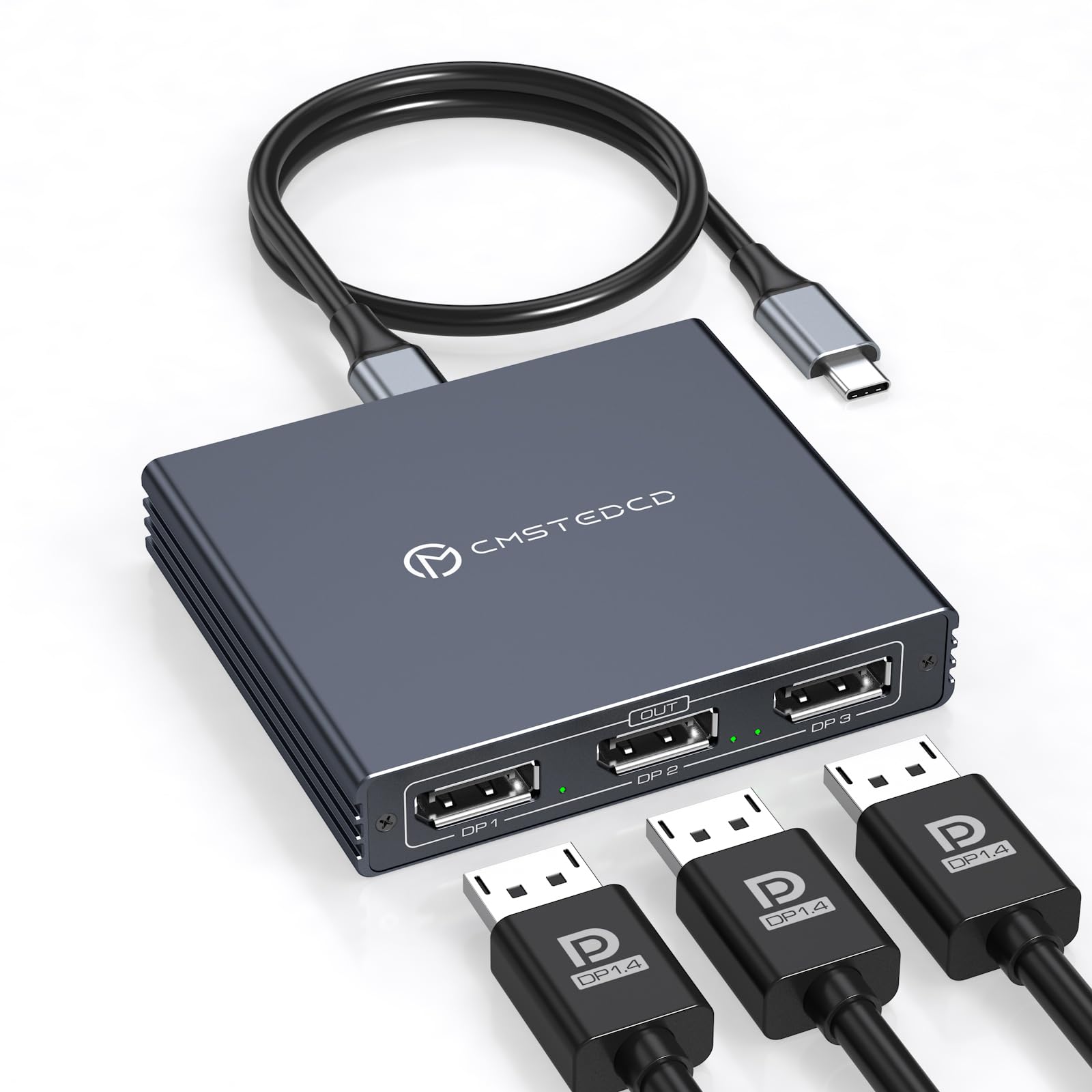 Rozdzielacz USB C na Displayport Potrójne monitory 4K60HZ USB C do 3 DisplayPort 1.4 Rozdzielacz typu C na potrójny DP 1 wejście 3 wyjścia MST HUB Obsługuje dublowanie i