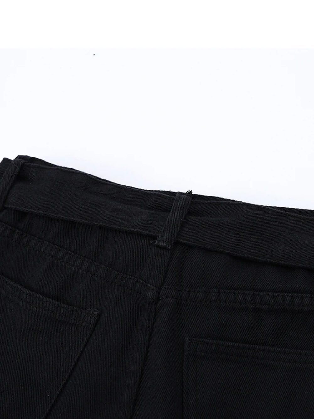 Falda Corta De Mujer - Jeans Falda Pantalones para Mujer Estilo Verano con Cinturón Falda Pantalones Talle Alto Chic Slim Mini Faldas Pantalones
