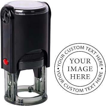 Custom Logo Stamps Self Inking - Personalized Business Logo Text Stamp - Personalized Image Self-Inking Stamper for Office - 4 Sizes - 5 Ink Color Options Logo