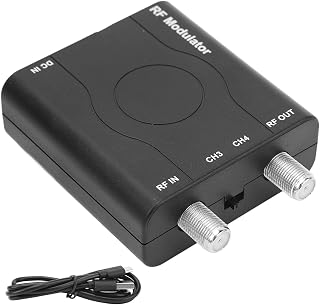 HDMI RF Modulator Adapter HDM61 HD Multimedia Interface to RF Modulator, RF Modulator HDMI Coaxial Converter Support NTSC Format Output 1080P PLL Control of VHF Operating Frequency