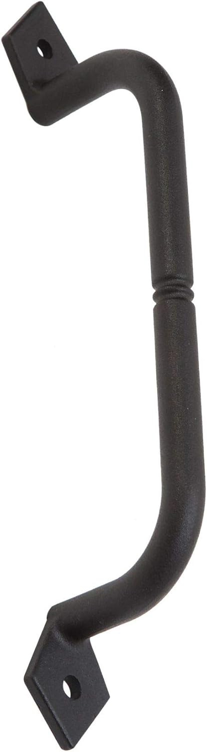 Miseno MBDH3085 7" Tall Sliding Barn Door Pull - Steel Rod - Black