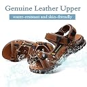 VISIONREAST Mens Leather Sandals Open Toe Outdoor Hiking Sandals Air Cushion Sport Sandals Waterproof Beach Sandals gallery image