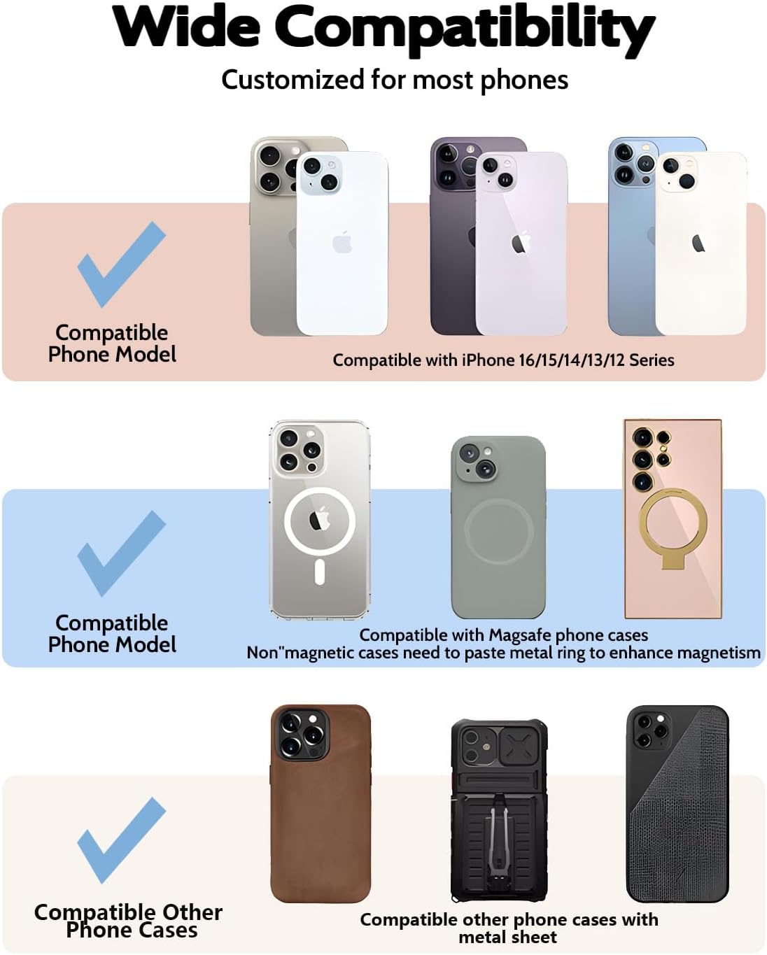 Magnetic Silicone Phone Grip,Comfy Finger Loop Grip Phone Holder,Strong Grip,Comfortable,Easy to Install and Remove,Compatible with Magsafe for iPhone 16/15/14/13/12 Series (Coffee)