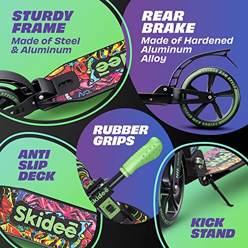Scooter for Kids Ages 6-12 - Scooters for Teens 12 Years and Up - Adult Scooter with Anti-Shock Suspension - Scooter for Kids 8 Years and Up with 4 Adjustment Levels Handlebar Up to 41 Inches High - Thumbnail 7
