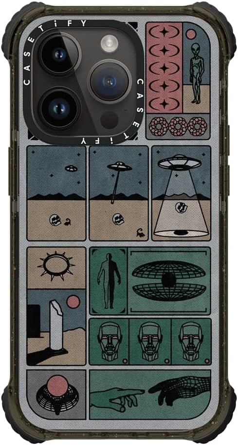 CASETiFY Ultra Impact iPhone 14 Pro Case [5X Military Grade Drop Tested / 11.5ft Drop Protection] - Research by Other Minerals - Clear Black