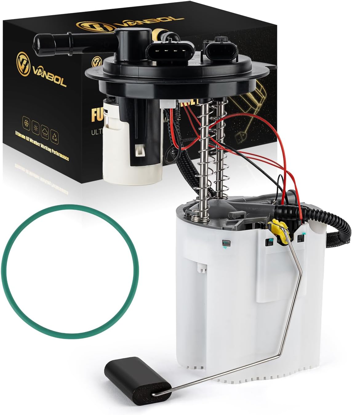 Electric Fuel Pump Assembly Compatible with 2008 Buick Enclave, 2007 2008 GMC Acadia Saturn Outlook V6 3.6L GAS Replace E3748M 19167078 VANBOL0195 with Pressure Sensor Sending Unit O-ring