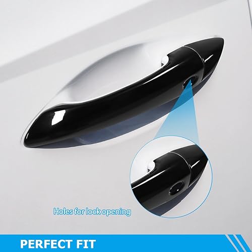 Miniatura 3 de Cubierta exterior de manija de puerta compatible con Hyundai Tucson 2022 2023 2024 Accesorios protector de manija de puerta con 2 orificios para