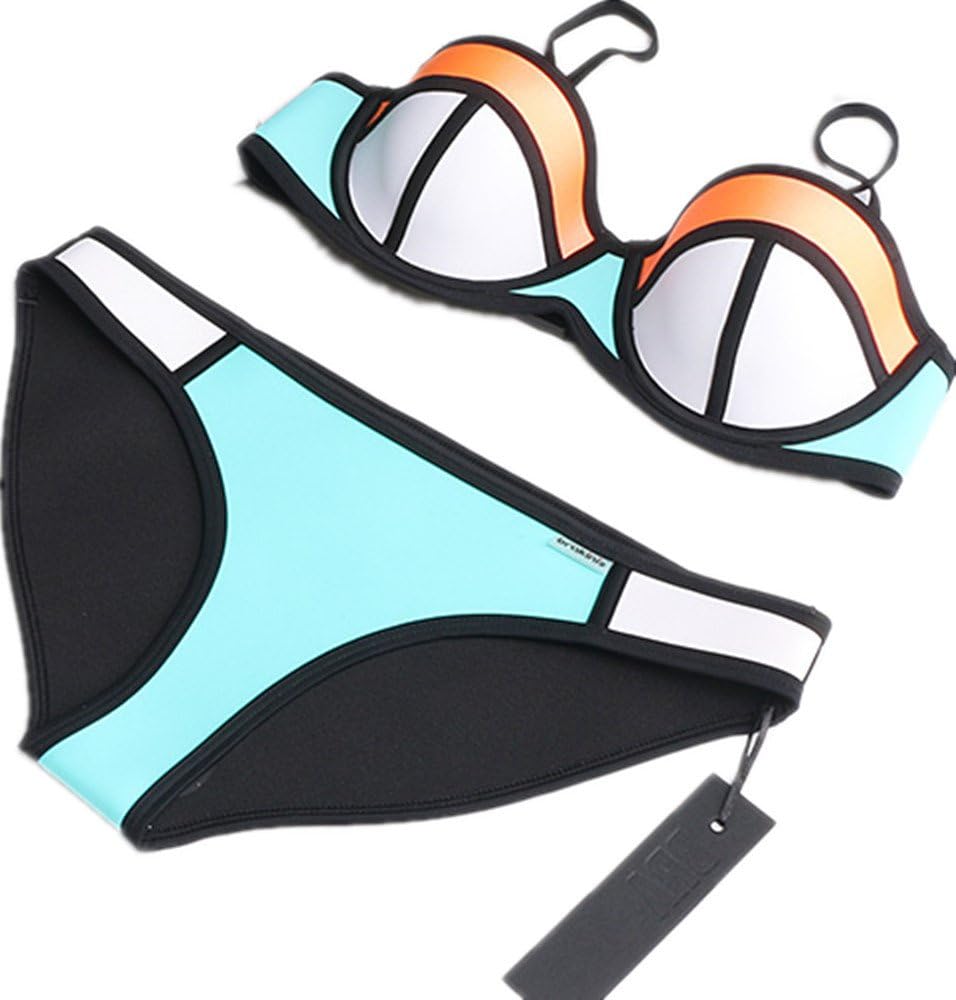 BRAKINIS Women's Push Up Neoprene Bikini Swimsuit Swimwear