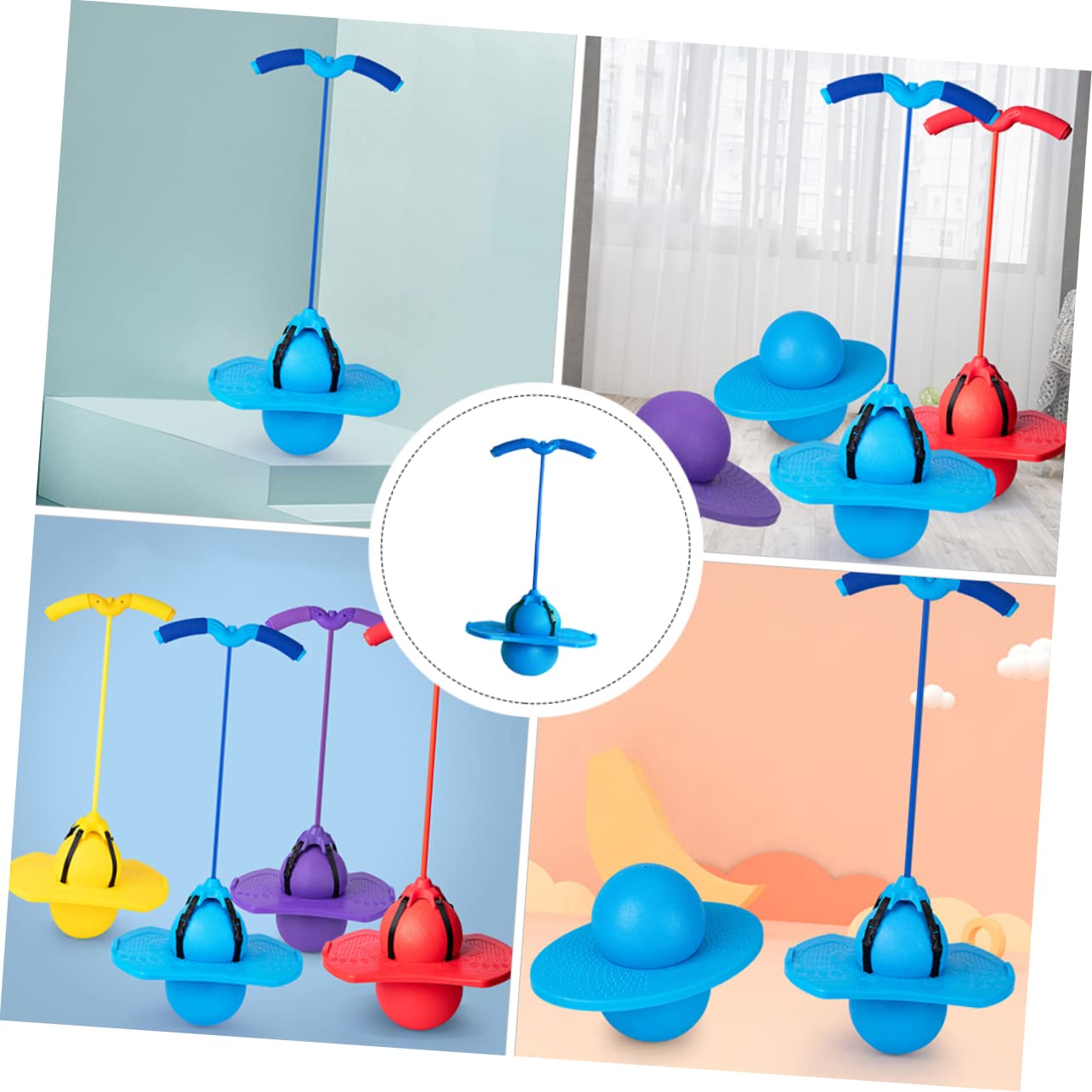 SUPVOX 1 Set Bouncing Ball Exercise Ball Outdoor for Fitness Ball with Handle Jumping Ball Hopping Coordination Exercises Ball Balance Trainer Blue