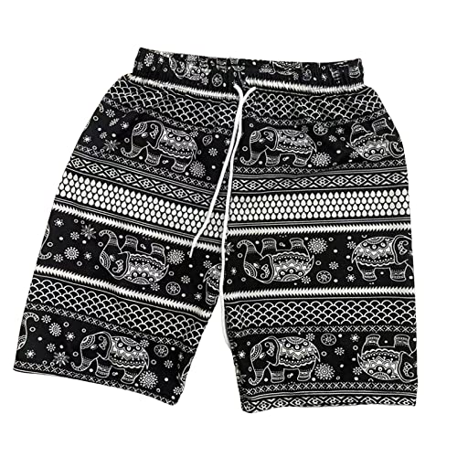 Beach Shorts with Elephant Design for Adults