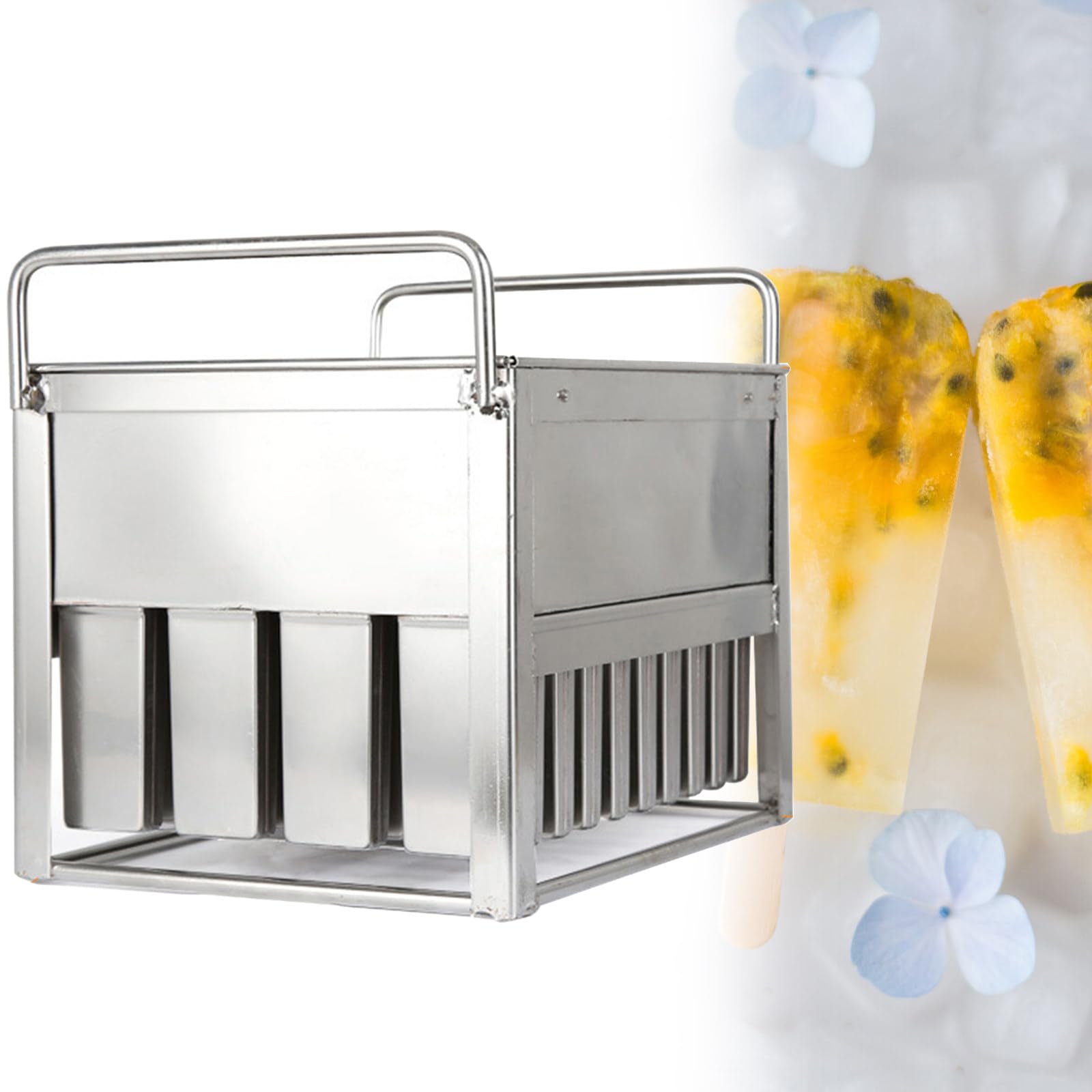 NYANS 304 Stainless Steel Popsicle Mold, 40 Grooves for Ice Cream Molds, DIY Popsicle Maker Ice Pop Mould, Suitable for Home and Commercial Use,B