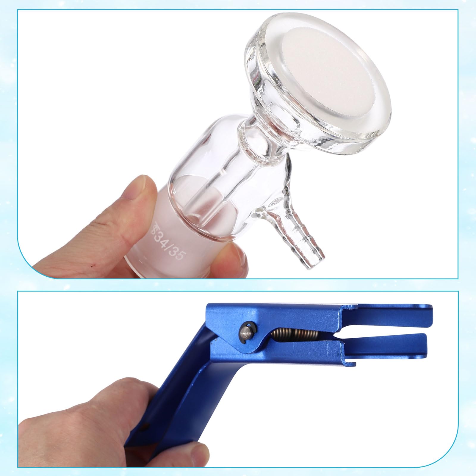 PATIKIL 1 Juego De Filtración Al Vacío, Frasco De Filtración Al Vacío De 2000ml Equipo De Laboratorio Para Filtración Y Destilación Kit Embudo Graduado De Vidrio Borosilicato