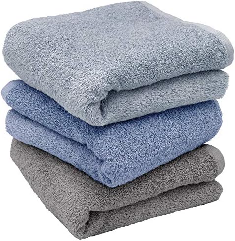 hiorie(ヒオリエ) ミニバスタオル 日本製 ホテルスタイルタオル 3枚セット アソート3色02 50×100cm 無地 瞬間吸水 小さめ タオル セット 耐久性 綿100% 【選べる18色】 泉州タオル