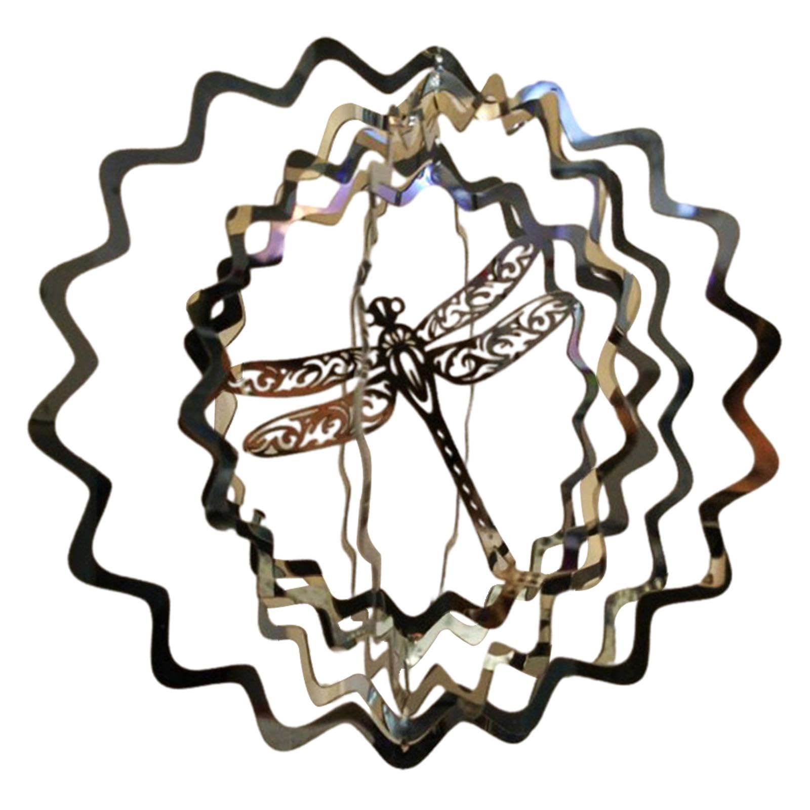 Dragonfly Wind Spinner Art Ornaments 3D Metal Yard Decor for Yard Patio Lawn-image-1