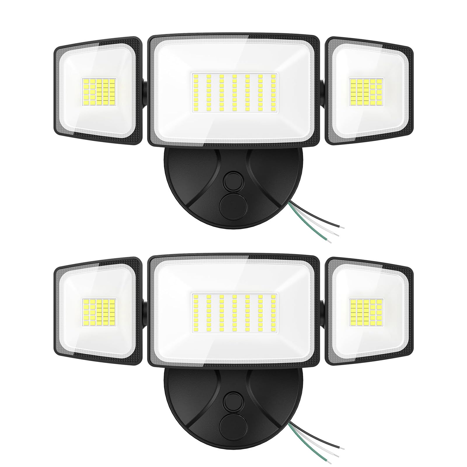 Onforu 2 Pack 75W Flood Lights Outdoor, 7000LM LED Flood Lighting Outdoor Switch Controlled, IP65 Waterproof Exterior Floodlight Fixture with 3 Adjustable Heads, 6500K Security Light for Garage Yard