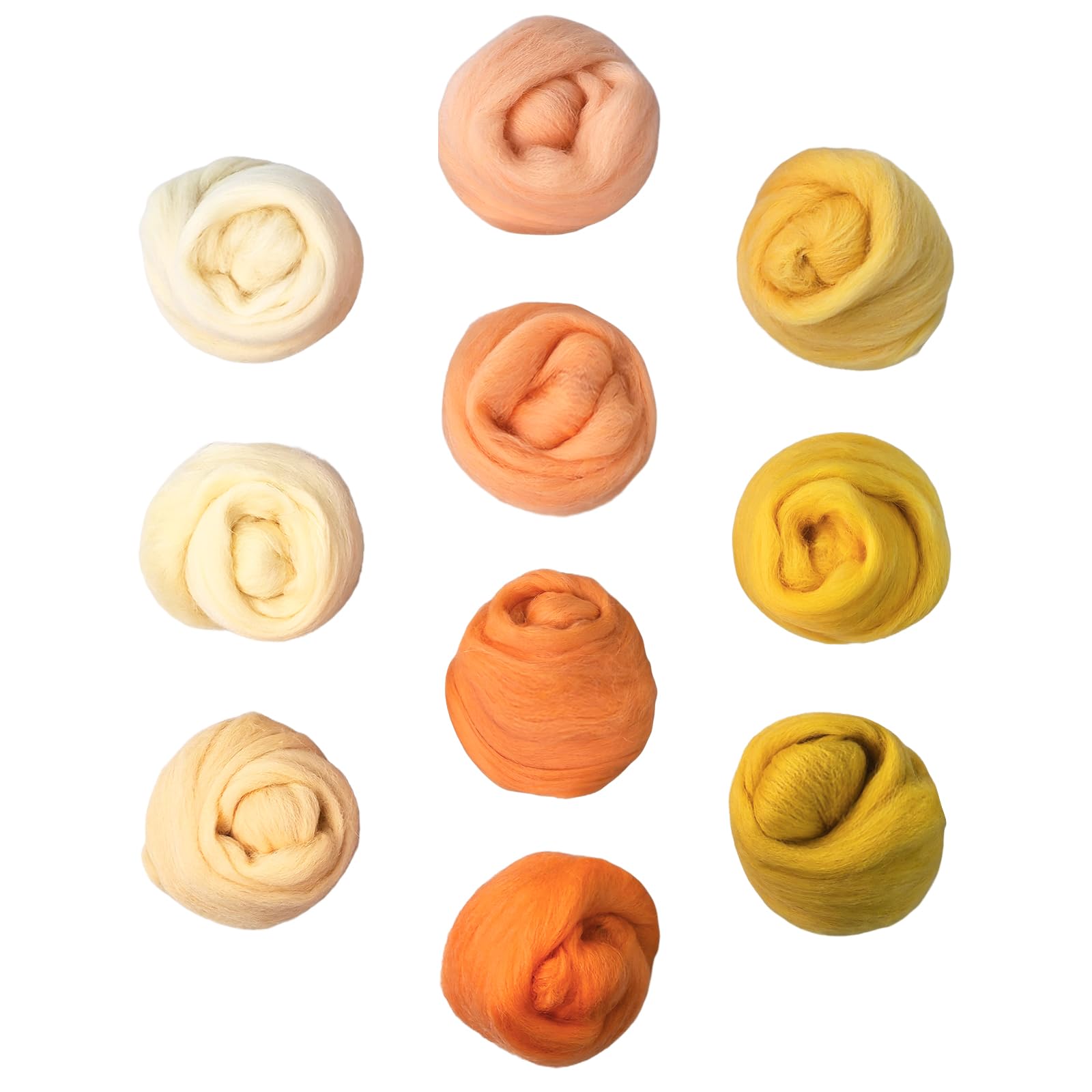 Needle Felting Wool, 10 Colors Wool Roving Yarn for Beginners and Wet Felting, 10g/Colour Fibre Wool Roving for DIY Craft/Spinning/Wall Hangings/