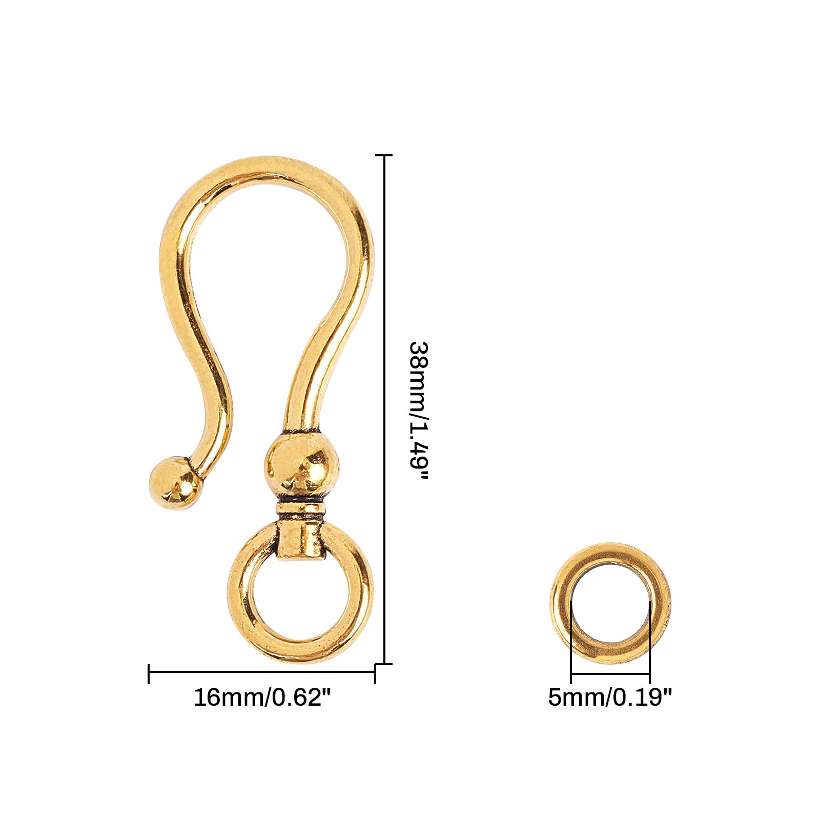 CHGCRAFT 48 set 6 stili Colore Misto Stile Tibetano Lega S Gancio Chiusure per Collana di Bracciali Creazione di Gioielli