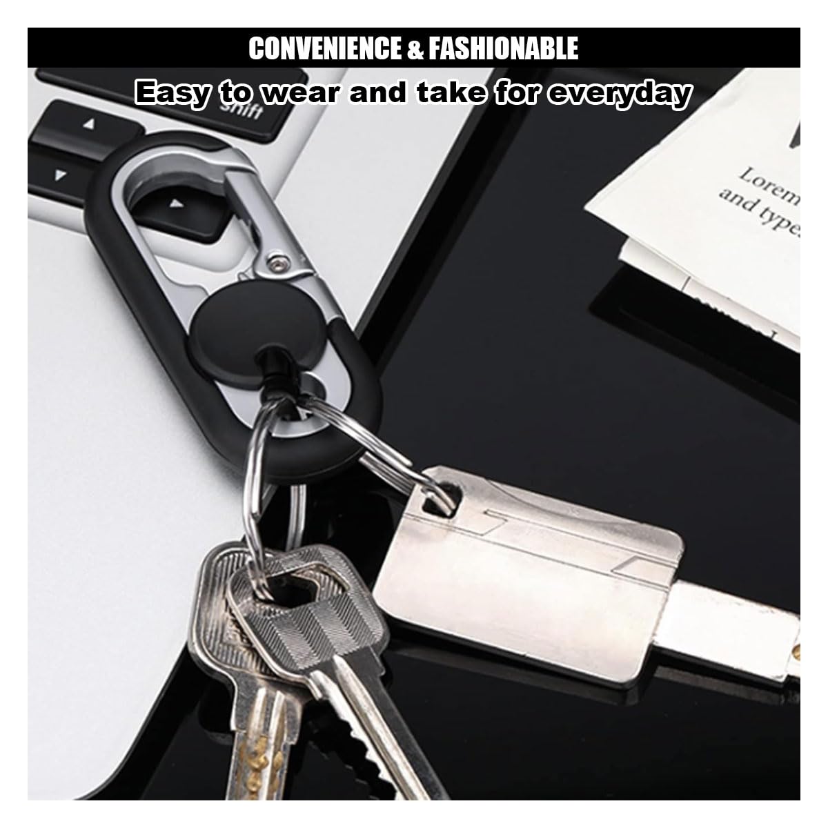 その他 S For Car Keys Metal Keychain Holder Belt Heavy Duty Key Fob