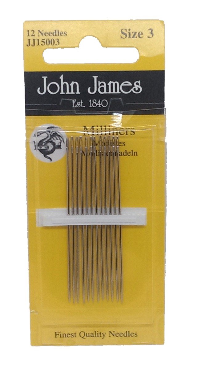 John James Milliners / Straws Hand Sewing Needles - Size 3 - 12/pk