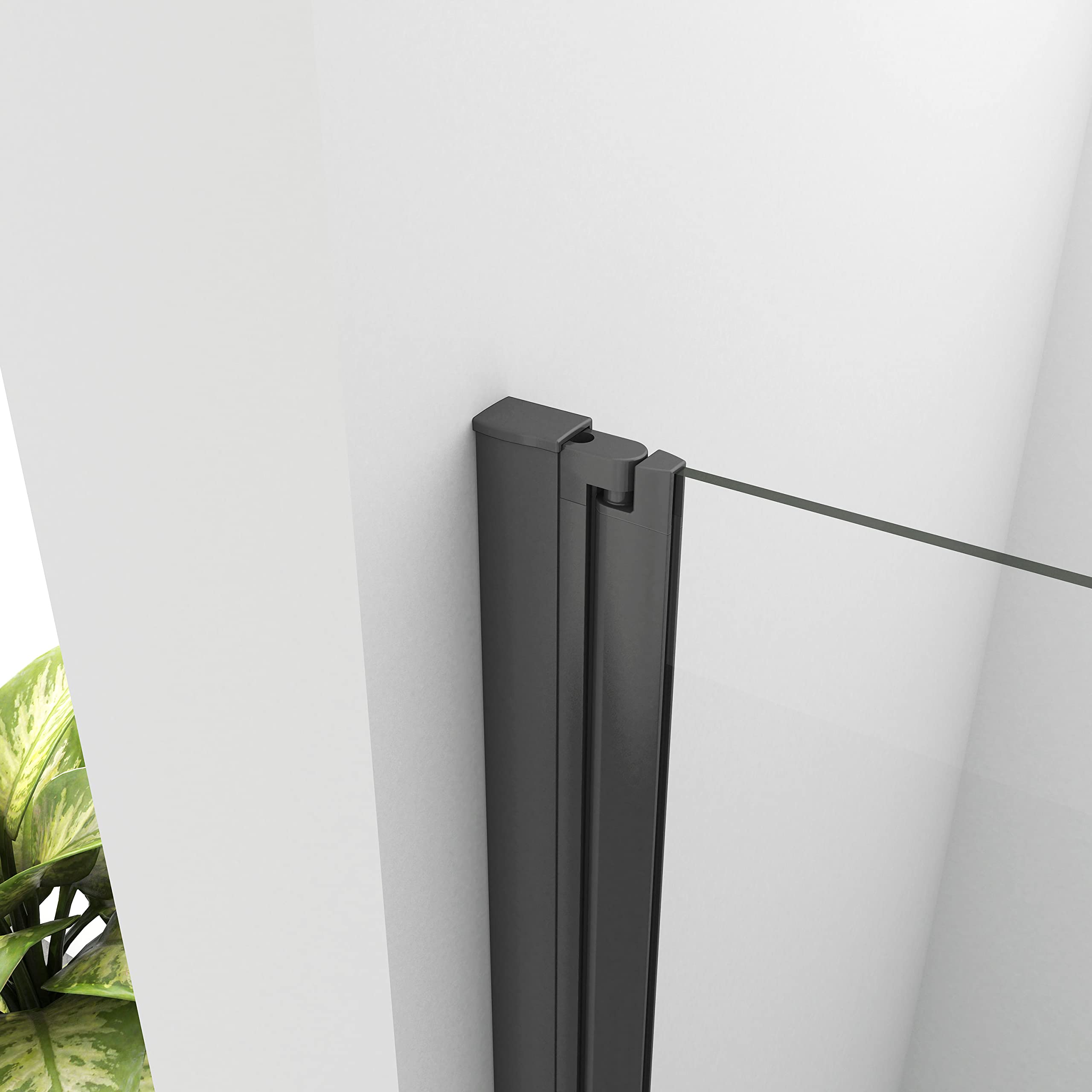 80x190cm Mampara de ducha frontal plegable con bisagra dos hojas, 5mm cristal templado antical, marco negro