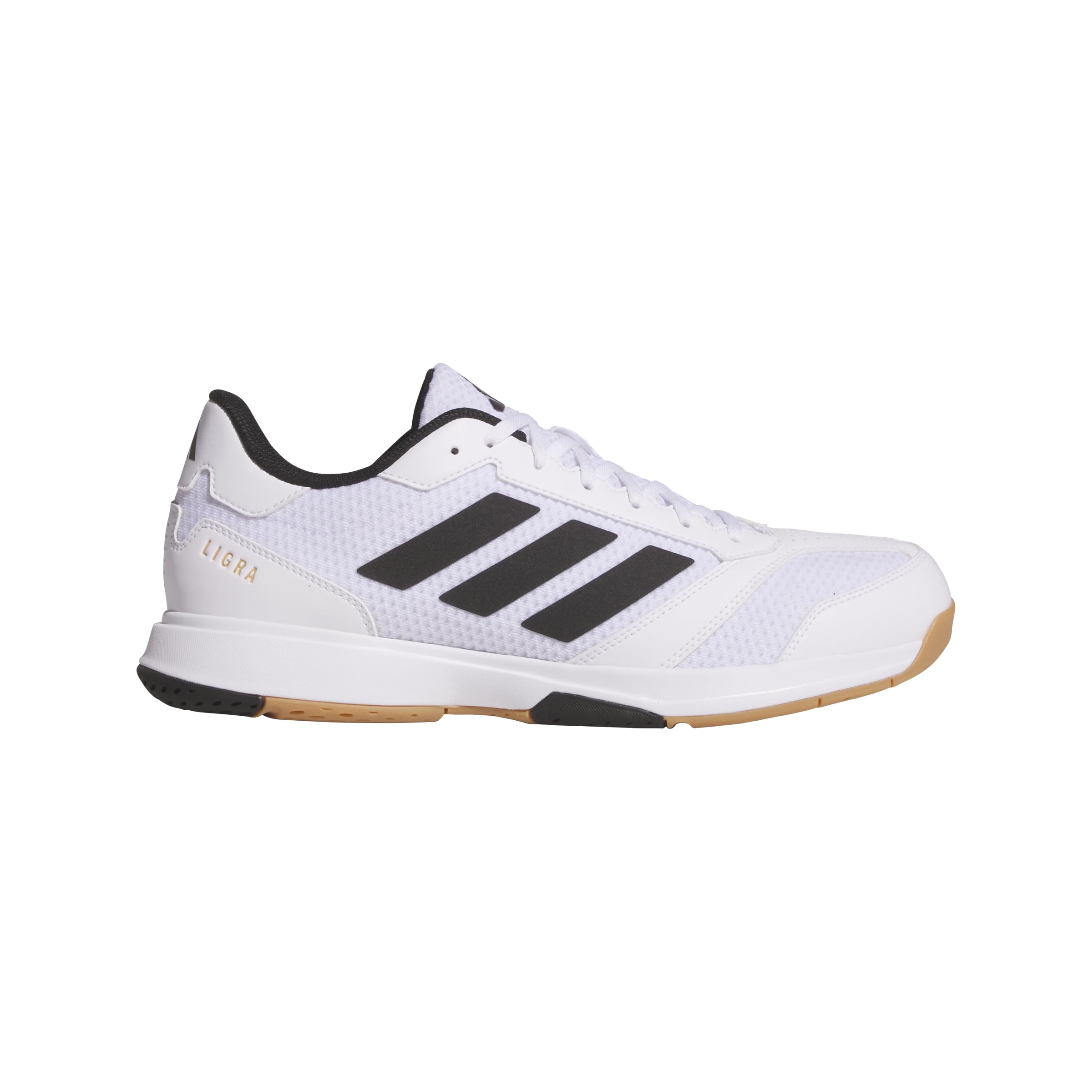 adidas Men's Ligra 8 Indoor Sneaker, White/Black/White, 11