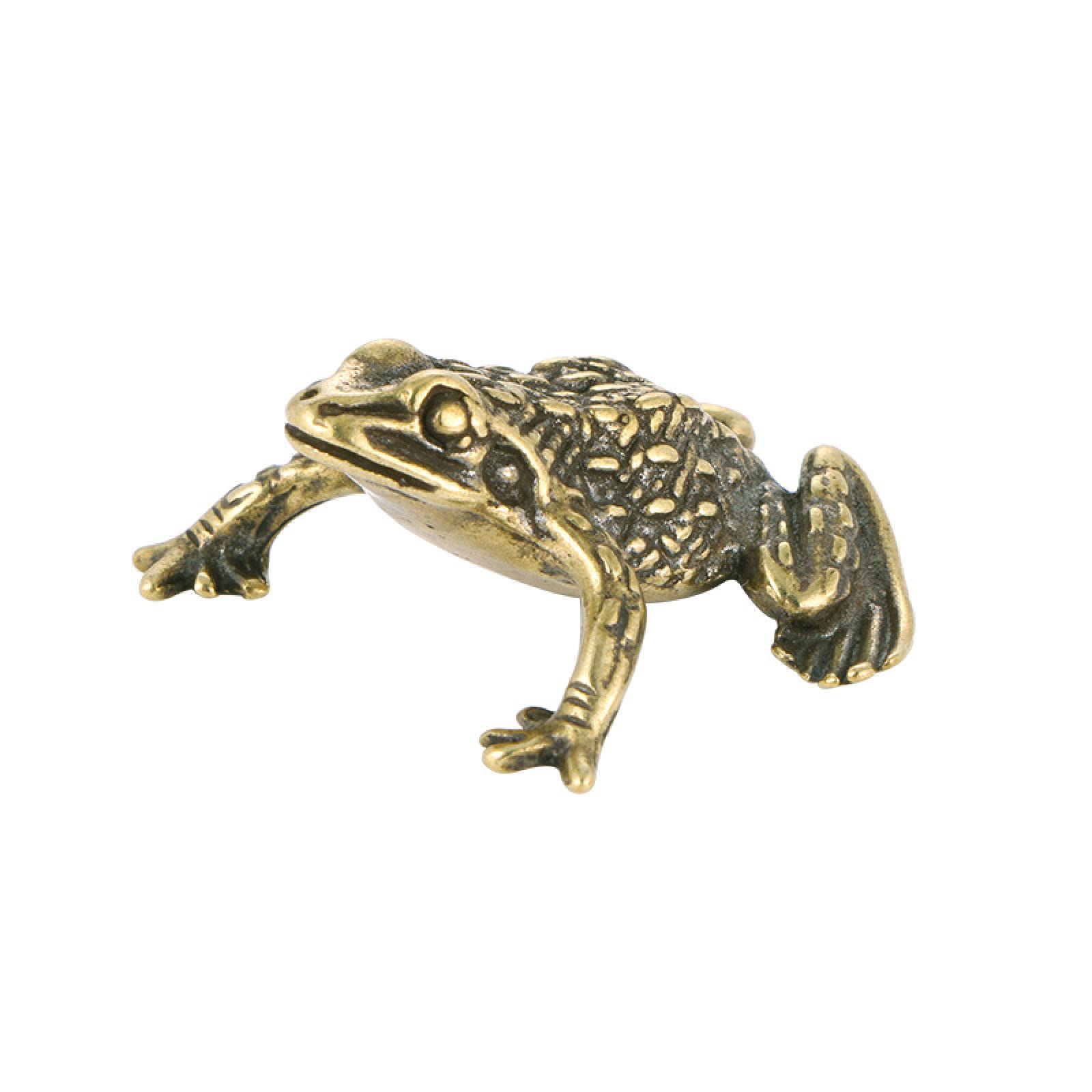 Frosch-Kröten-Statue aus reinem Kupfer, Ornamente für den Schreibtisch, antikes Messing, Tee-Haustier-Kollektion, Heimdekoration für Wohnzimmer, Tierfiguren